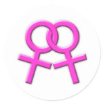 Connected Pink Female Symbols Stickers 02