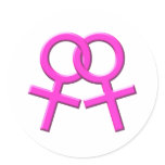 Connected Pink Female Symbols Stickers 03