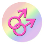 Connected Pink Male Symbols Stickers 01