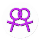 Connected Purple Female Symbols Stickers 02