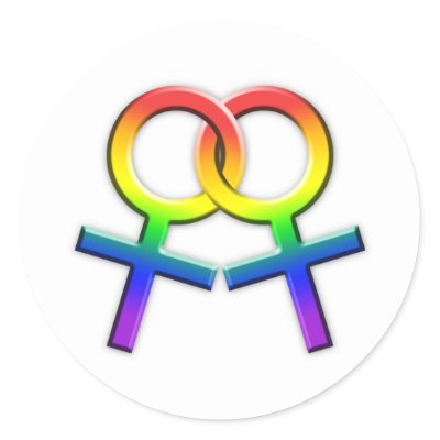 Connected Rainbow Female Symbols Stickers 02 by Sexuality