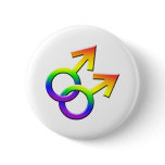 Connected Rainbow Male Symbols Button 03