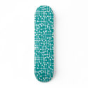 Connected Spots - White on Dk Cyan skateboards