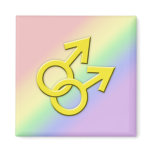 Connected Yellow Male Symbols Magnet 01