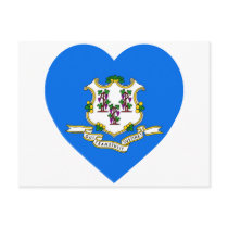 Connecticut Flag Heart Postcards