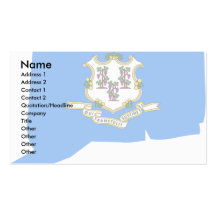 Connecticut Flag Map Business Card