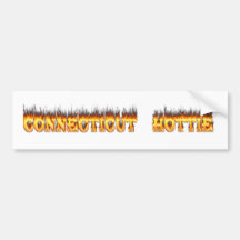 Connecticut hottie fire and flames bumper sticker