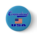 Connecticut Script Pinback Button