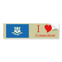 Connecticut State Flag Bumper Stickers