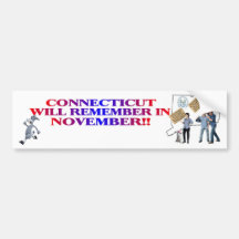 Connecticut Will Remember In November! Bumper Sticker