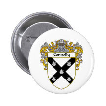 Connelly Coat of Arms (Mantled) Pinback Button