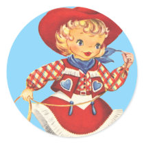 Connie Cowgirl Round Sticker