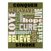Conquer Stroke Inspirational Postcard