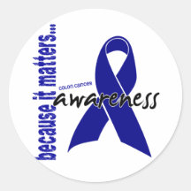 Conscience de cancer du colon autocollants ronds