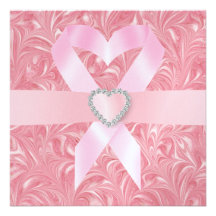 Conscience de Cancer - ruban rose Invitations