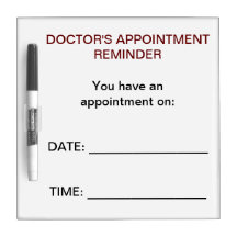 Conseil de Appointment Reminder Dry Erase de docte Tableau Blanc Effaçable À Sec