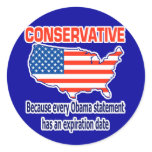 Conservative - Anti Obama Round Stickers
