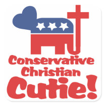 Conservative Christian Cutie Square Stickers