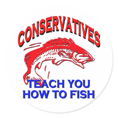 Conservatives Teach You To Fish Sticker by Gametique