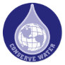 Conserve Water Round Sticker