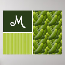 Conserves au vinaigre vertes ; Motif de conserves  Affiche