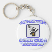 Conservez l'eau. Douche avec la sage-femme d'infir Porte-clés
