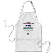 Considerate Mom Cooks Meat For Vegetarian Guests Aprons