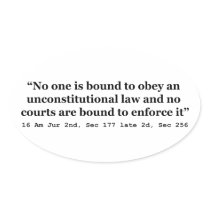 Constitution 16 Am Jur 2nd Sec 177 late 2d Sec 256 Oval Sticker