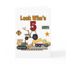 Construction 5th Birthday Tshirts and Gifts Cards