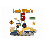 Construction 5th Birthday Tshirts and Gifts Post Card