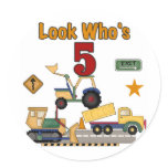 Construction 5th Birthday Tshirts and Gifts Sticker