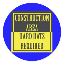 CONSTRUCTION AREA - HARD HATS REQUIRED STICKER