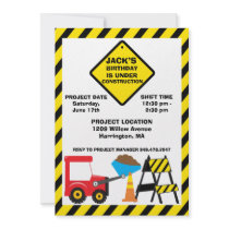 Construction Birthday Party Invitation