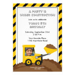 Construction Birthday Photo Invitation