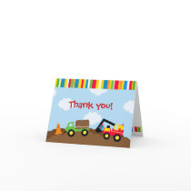 Construction Birthday Thank you note cards