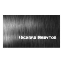 Construction black grey metal custom business card template