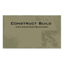 Construction Business Card Grunge green