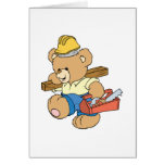 Construction Carpenter Bear Greeting Cards