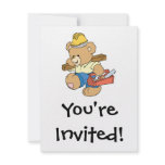 Construction Carpenter Bear Personalized Invitations