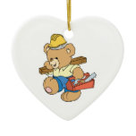Construction Carpenter Bear Christmas Tree Ornament