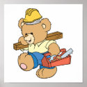 Construction Carpenter Bear posters