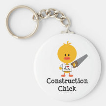 Construction Chick Keychain
