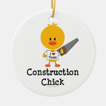 Construction Chick Ornament