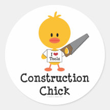 Construction Chick Stickers