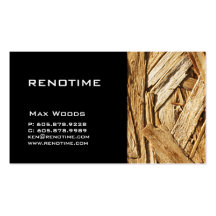 Construction Contractor Business Card Wood Black