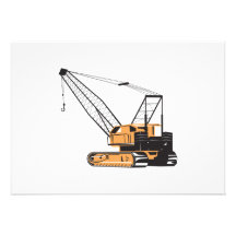 Construction Crane Hoist Retro Custom Invite