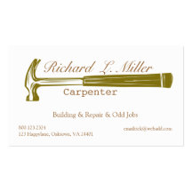 Construction de charpentier de bricoleur modèle de carte de visite