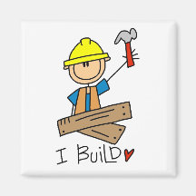 Construction I Build T-shirts and Gifts Magnets