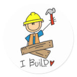 Construction I Build T-shirts and Gifts Round Sticker