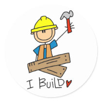 Construction I Build T-shirts and Gifts Round Sticker